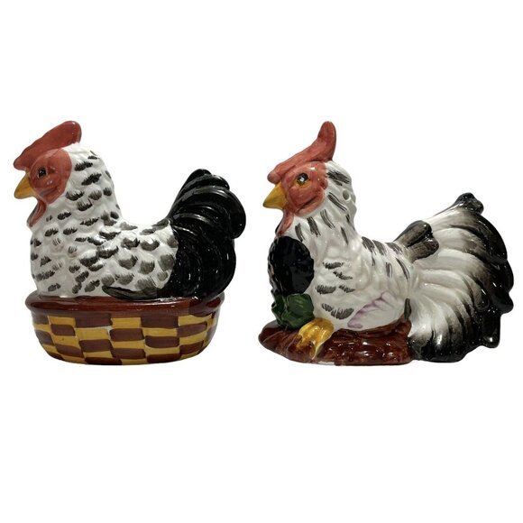 Vintage 1990s French Country Monte Carlo Las Vegas Split Tail Hen Rooster Shaker - Picture 2 of 13